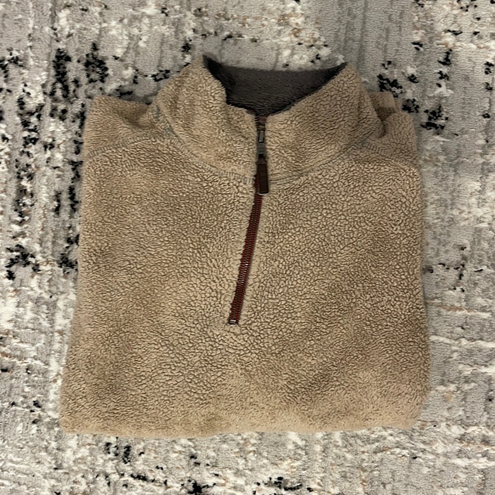 Tan Fleece Zip Up. Size M.